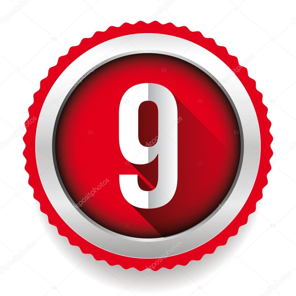 Number Nine badge vector