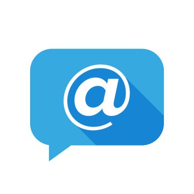 E-posta işareti düz simgesi