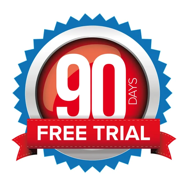 Negentig dagen gratis trial badge — Stockvector