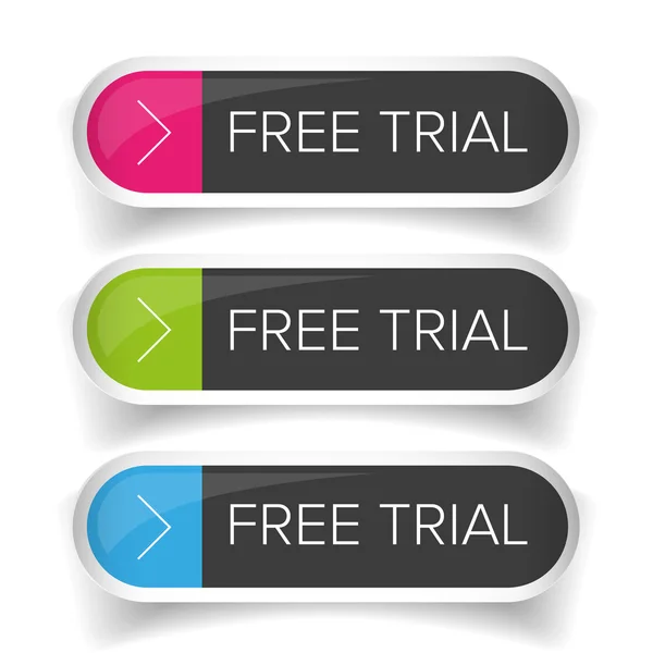 Набор кнопок Free Trial — стоковый вектор