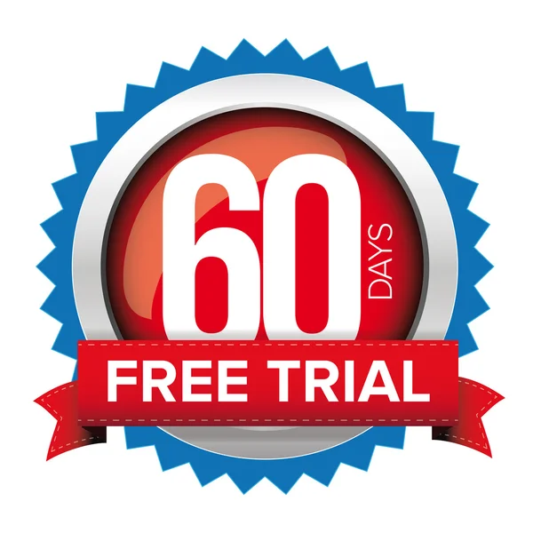 60 Tage kostenloses Testabzeichen — Stockvektor