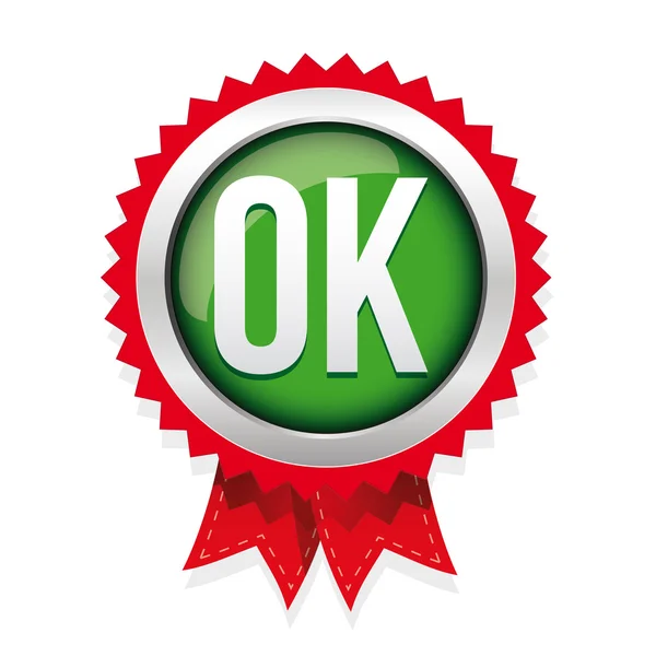 OK distintivo vetor verde — Vetor de Stock