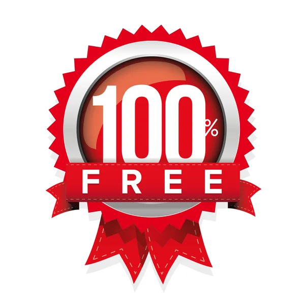 Insignia 100% gratis con cinta — Vector de stock