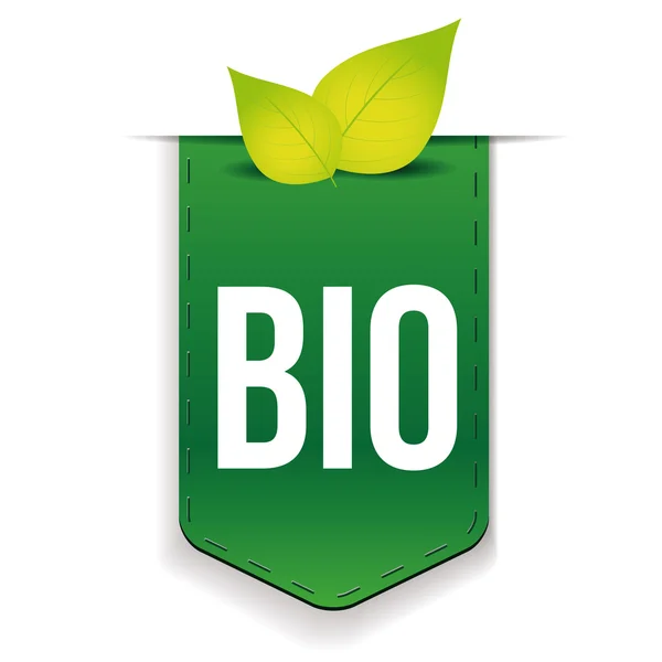 Bio zöld levél szalag — Stock Vector