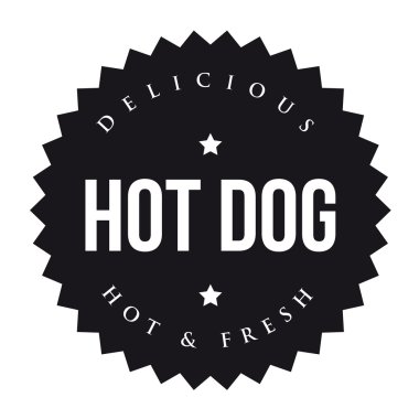 Sosisli sandviç vintage siyah pul