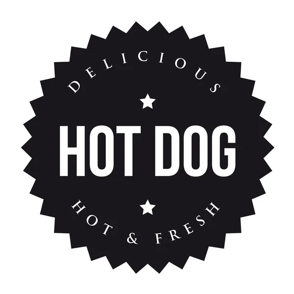 Hot Dog carimbo preto vintage —  Vetores de Stock