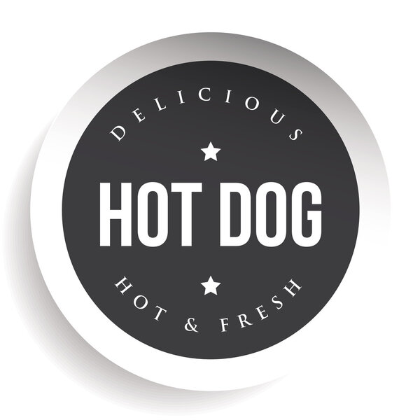 Hot Dog vintage black stamp sticker
