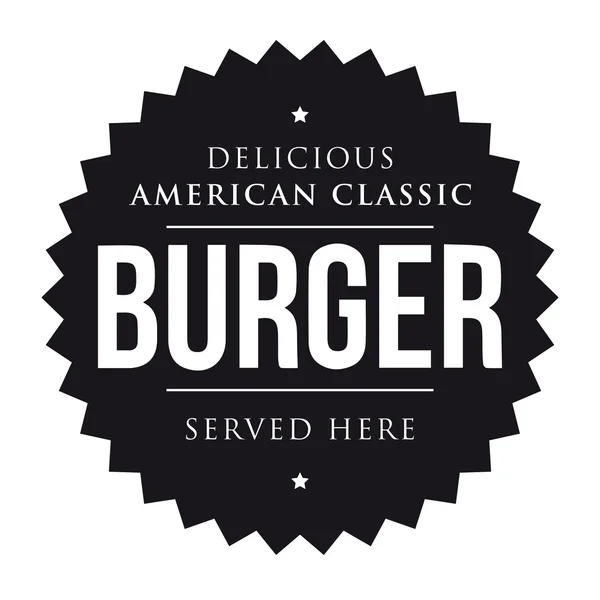 Burger vintage black stamp — Stock Vector