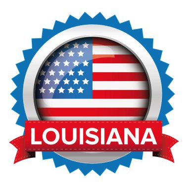 Louisiana ve ABD bayrağı rozeti vektör
