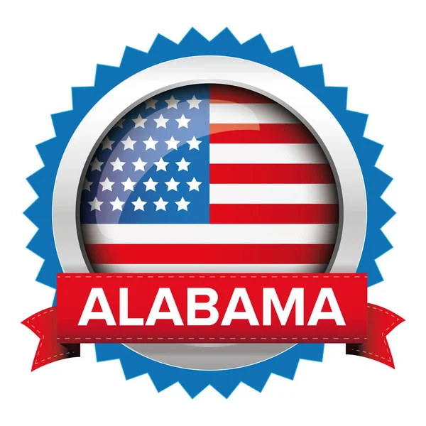 Alabama och Usa flagga badge vektor — Stock vektor