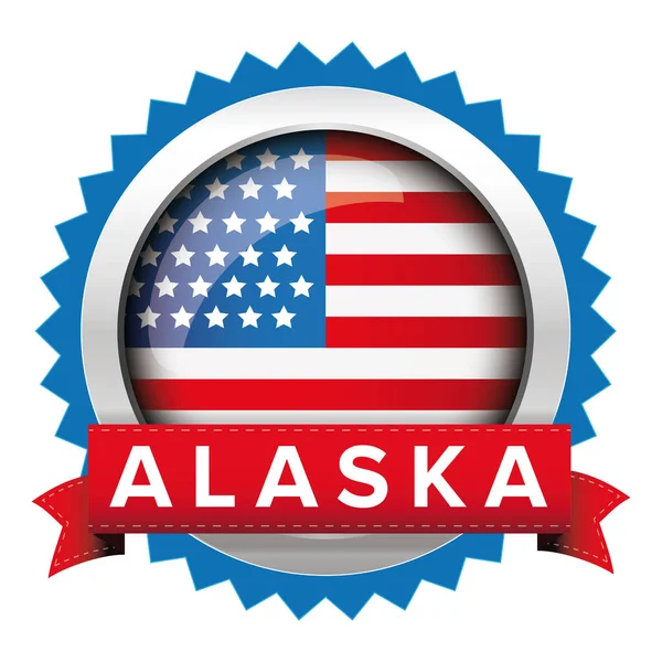 Alaska und usa flag badge vektor — Stockvektor