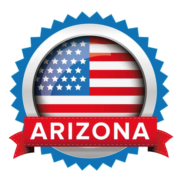 Arizona und usa flag badge vektor — Stockvektor