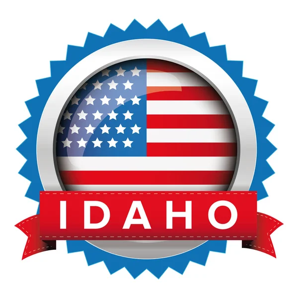 Векторний прапор бейдж Айдахо, США — стоковий вектор