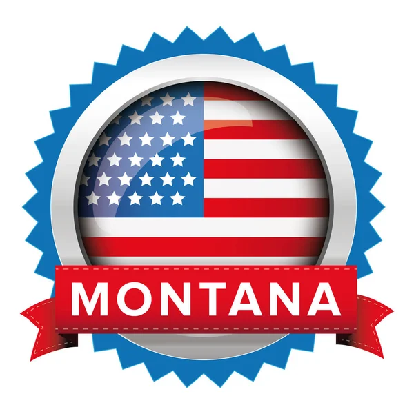 Montana und usa flag badge vektor — Stockvektor