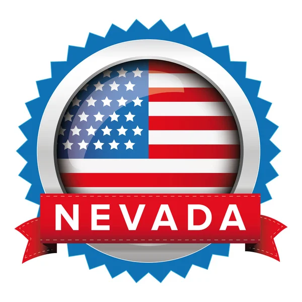 Nevada und USA Flagge Abzeichen Vektor — Stockvektor