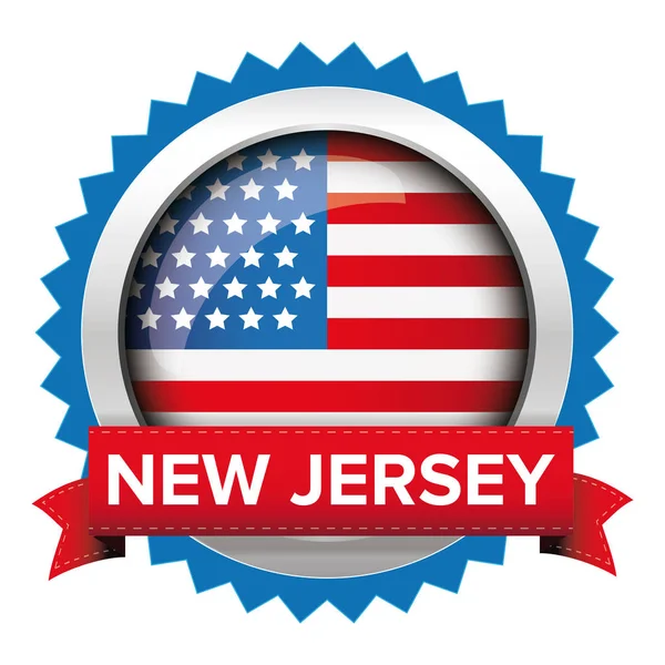 New Jersey i Usa flaga odznaka wektor — Wektor stockowy