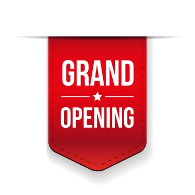 Büyük açılış kırmızı kurdele vektör