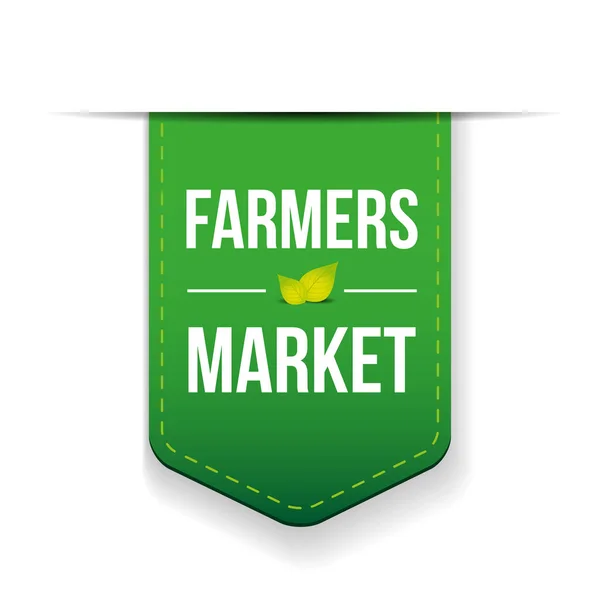 Farmers Market yeşil şerit — Stok Vektör
