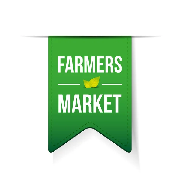 Farmers Market green ribbon — Stock Vector