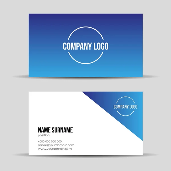 Modern blue business card template — Stock Vector