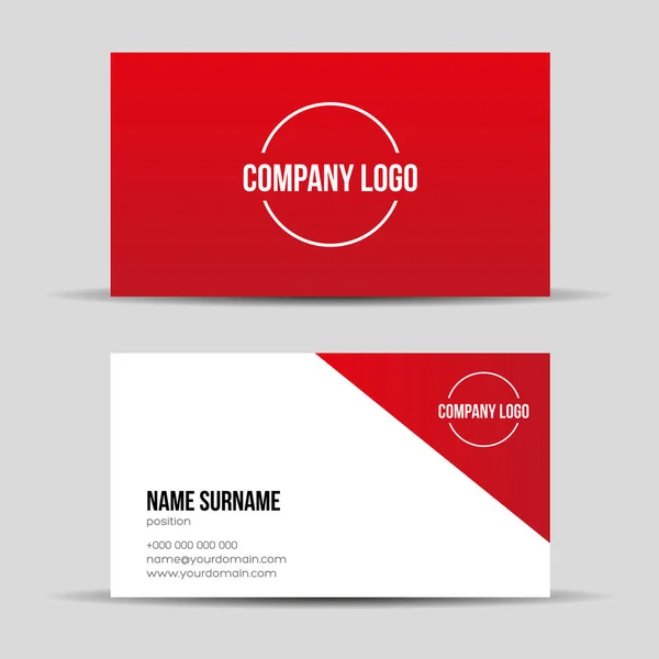 Modern red business card template — Stock Vector