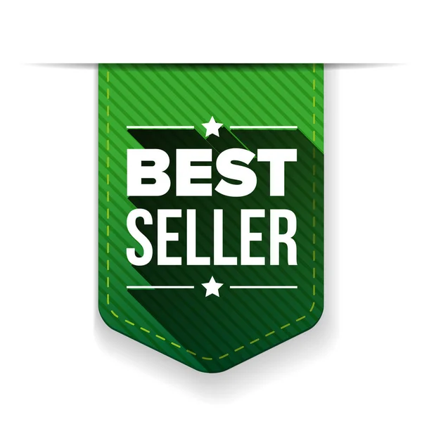 Mejor vendedor verde cinta vector — Archivo Imágenes Vectoriales