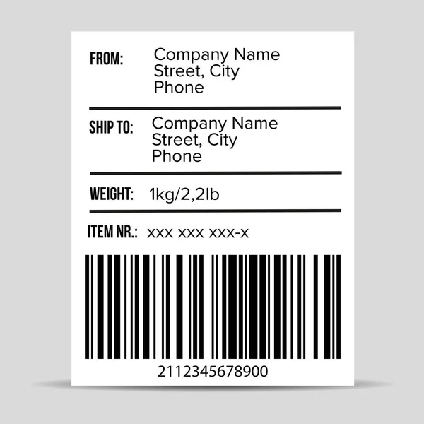 Frakt Barcode label vektor — Stock vektor