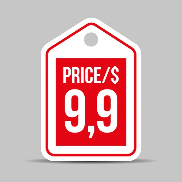 Price tag vector red — Stock Vector