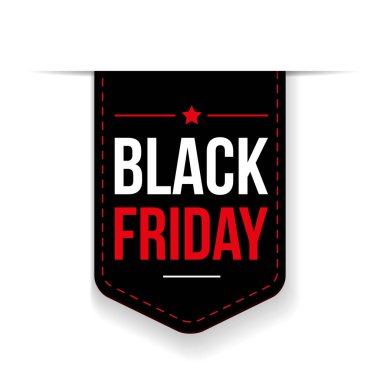 Siyah Cuma şerit etiket vektör