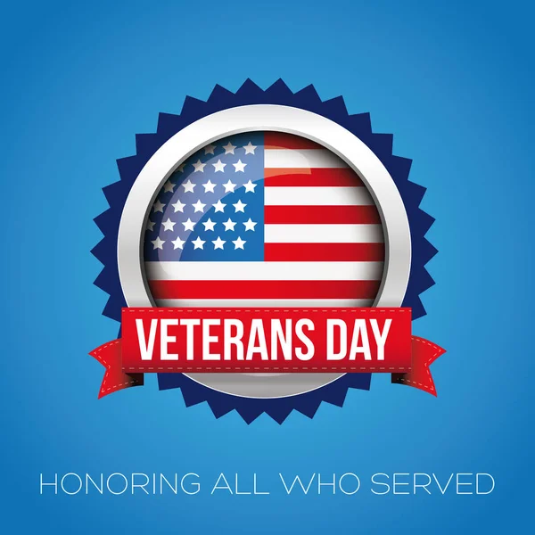 Veterans Day vector badge — Stock Vector