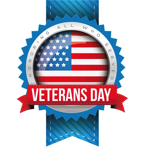 Veteranos Día insignia vector — Vector de stock