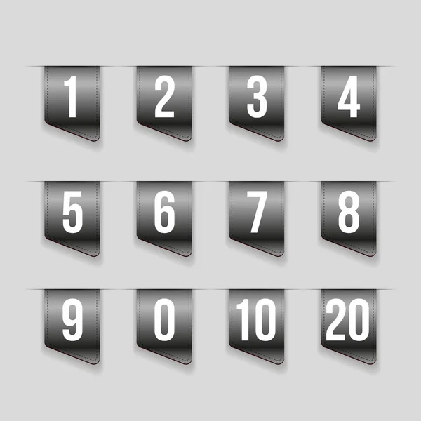 Grey linten met nummer set — Stockvector