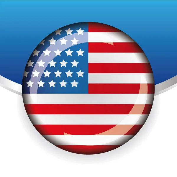 USA flagga badge vektor — Stock vektor
