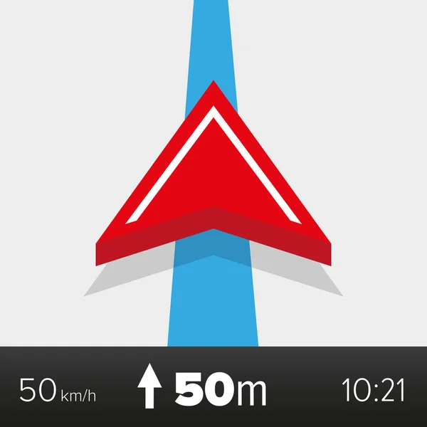 Navegación - Mapa con flecha — Archivo Imágenes Vectoriales