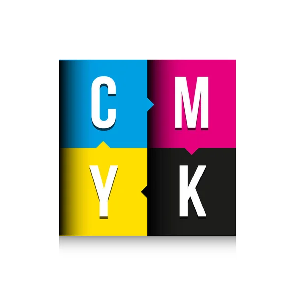 CMYK print concept lettering — Stock Vector