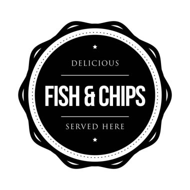 Balık ve cips vintage damgası