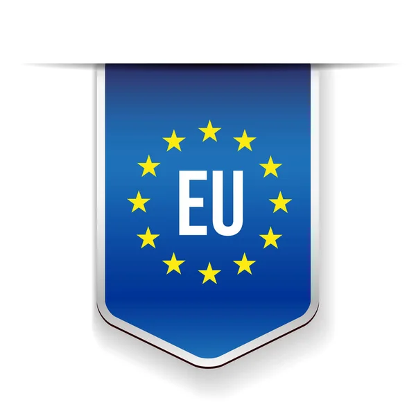 Vector de cinta de bandera de la UE — Vector de stock