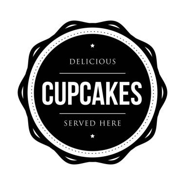 Cupcakes vintage pul vektör