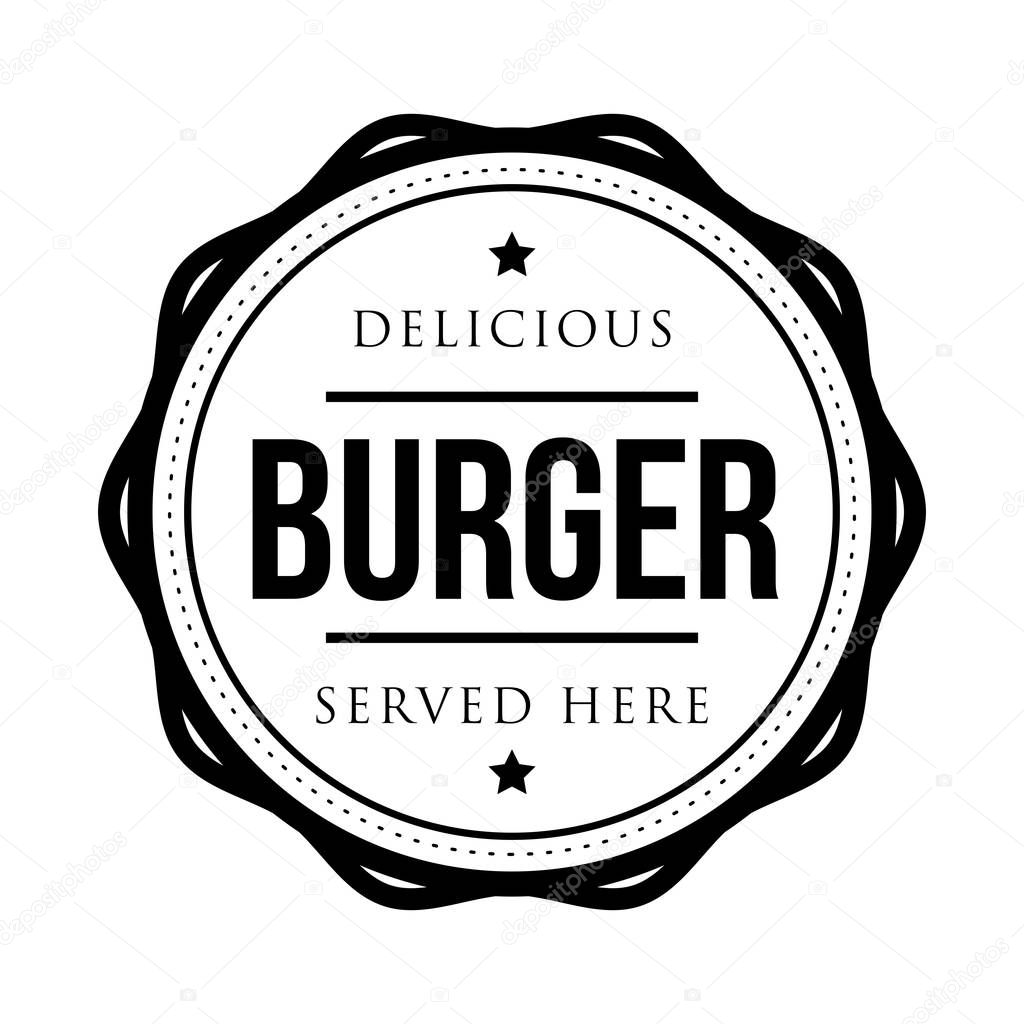 Burger vintage stamp logo