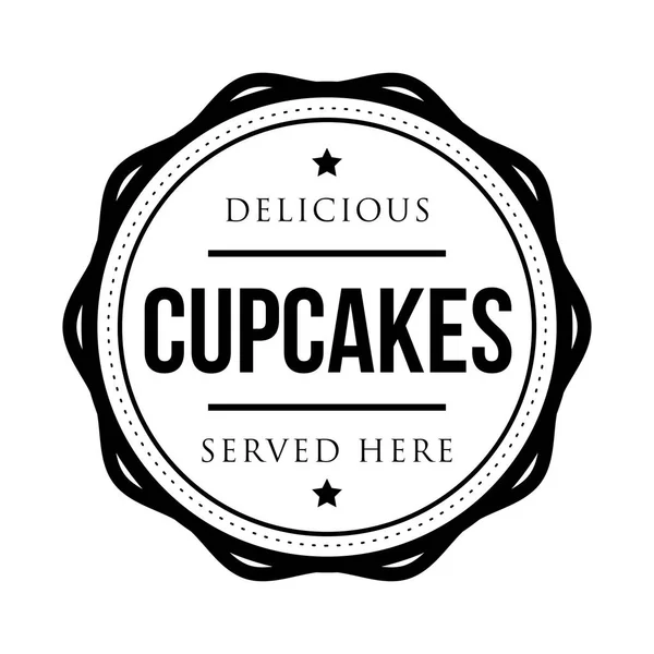 Cupcakes vintage timbre vecteur — Image vectorielle