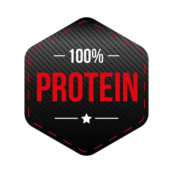 Hundred percent Protein vector patch — Stock Vector