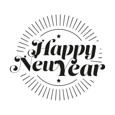 Mutlu yeni yıl yazı vektör