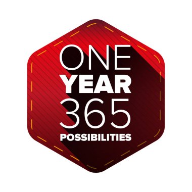 1 yıl - 365 olanakları. Motivasyonel tipografik alıntı
