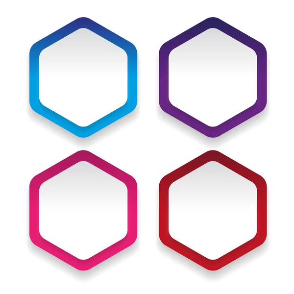 Ensemble d'autocollants hexagonaux vides — Image vectorielle