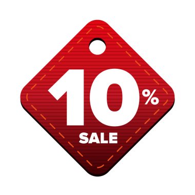 Satışı yüzde on pricetag kırmızı vektör
