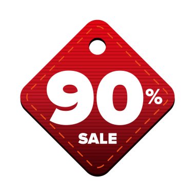Satış % 90'ı pricetag kırmızı vektör