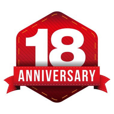 On sekiz yıl yıldönümü kart kırmızı kurdele ile