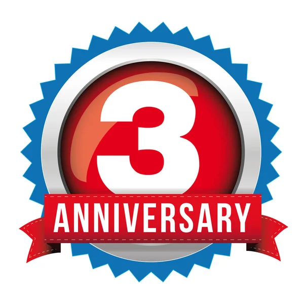 Üç yıl yıldönümü kart kırmızı kurdele ile