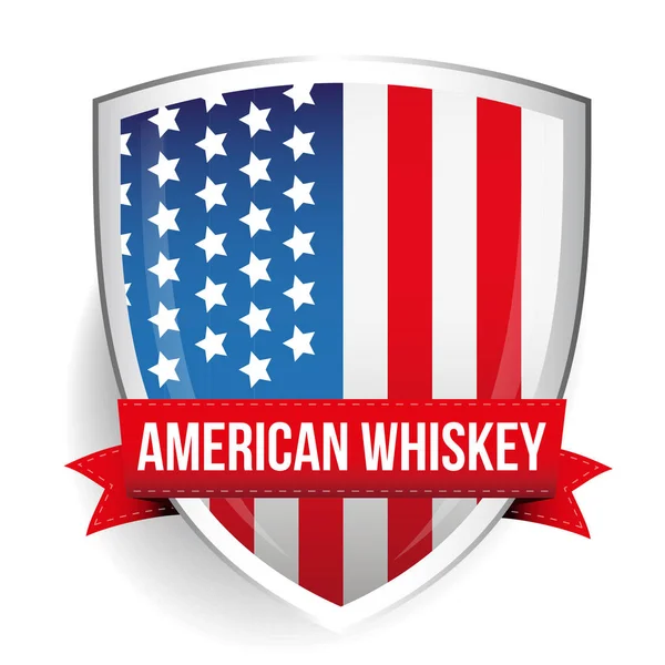 Cinta de whisky americano en la bandera de EE.UU. — Vector de stock