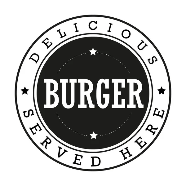 Burger logo timbro vintage — Vettoriale Stock